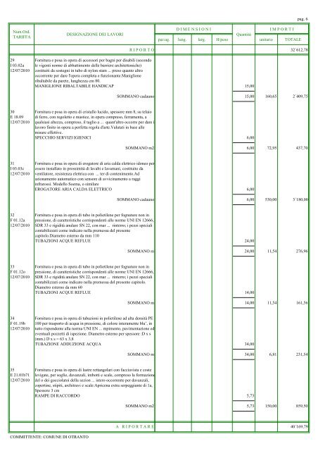 Allegato 7 - computo metrico (.pdf 2 Mb) - Comune di Otranto