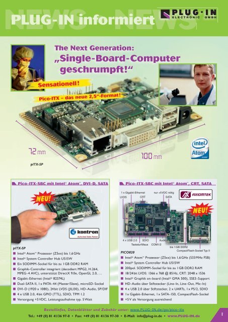 PLUG-IN informiert - PLUG-IN Electronic GmbH