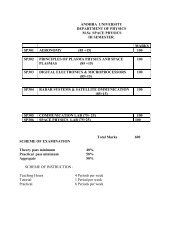 ANDHRA UNIVERSITY DEPARTMENT OF PHYSICS M.Sc. SPACE ...