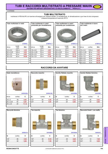 TUBI E RACCORDI MULTISTRATO A PRESSARE WAVIN