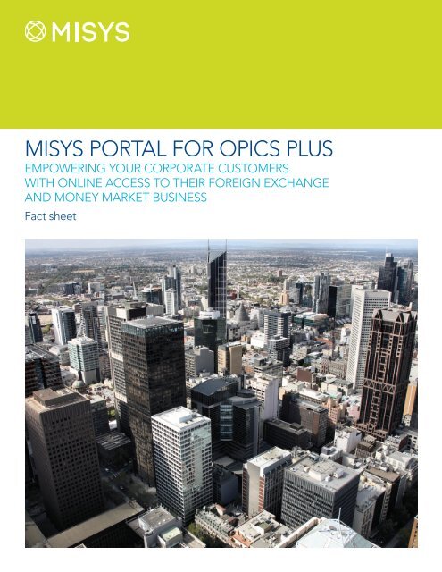 Misys Portal For Opics Plus Fact Sheet