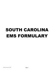 SOUTH CAROLINA EMS FORMULARY - Department of Health and ...