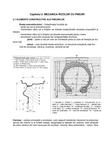 Capitolul 2 MECANICA ROŢILOR CU PNEURI