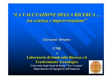 Slide di presentazione (304 KB) - Università Politecnica delle Marche