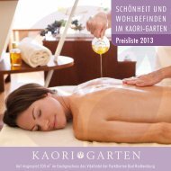 KAORI GARTEN Preisliste - Vital Hotel