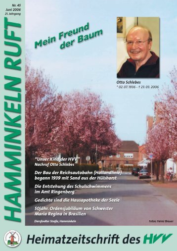 Hamminkeln Ruft, Ausgabe Nr. 45 - Juni 2006 - HVV Hamminkeln