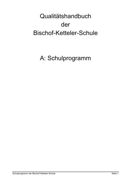 Schulprogramm - Bischof-Ketteler-Schule