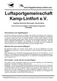 Flugzeuge der Luftsportgemeinschaft Kamp-Lintfort eV