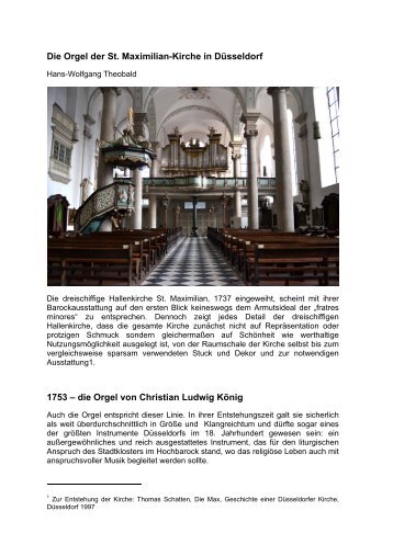 die Orgel von Christian Ludwig König - Orgelbau Klais