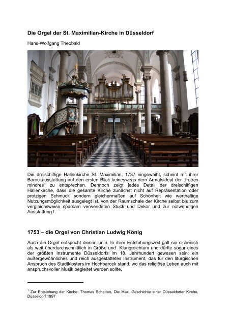 die Orgel von Christian Ludwig König - Orgelbau Klais