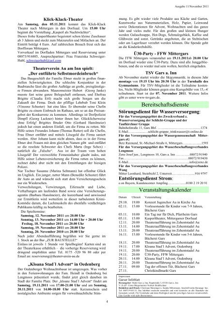 Garser Infoblatt 11-2011 - Gars a. Inn