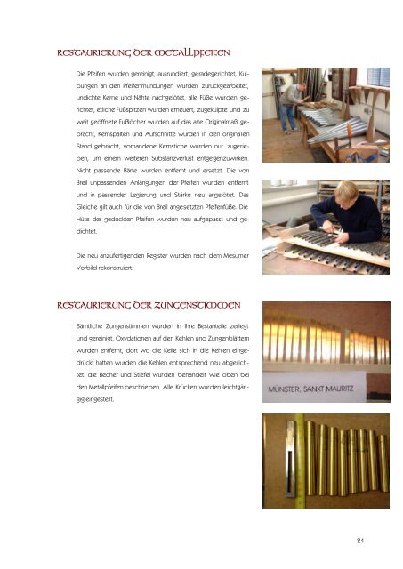 Restaurierungsbericht - Orgelbau Seifert