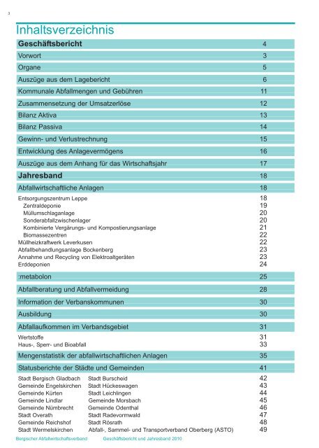 Jahresband 2010 - Bergischer Abfallwirtschaftsverband