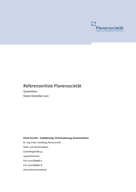 Referenzliste (pdf) - Planersocietät