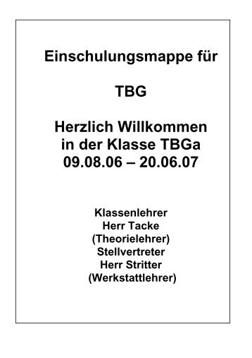 Einschulungsmappe der TBG (PDF)