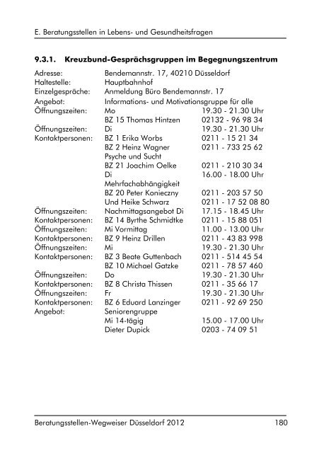 Beratungsstellen-Wegweiser 2012 - Jobcenter Düsseldorf