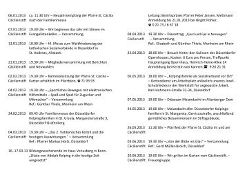 Kolpingprogramm 1/2013 - Katholische Pfarrgemeinde St. Cäcilia ...