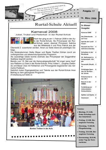 17. Ausgabe der Schulzeitungaktuell - Rurtal-Schule
