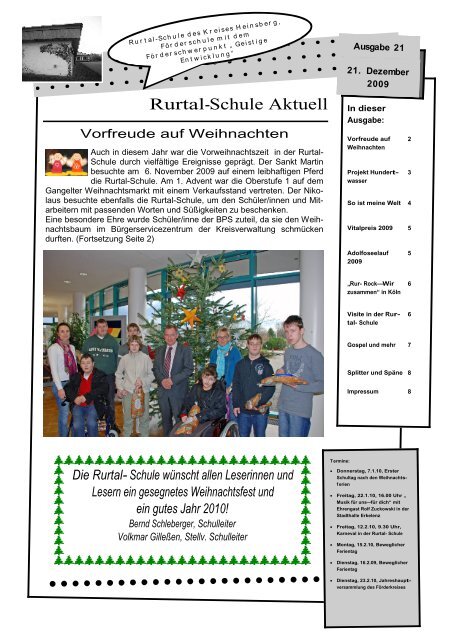 21. Ausgabe der Schulzeitungaktuell - Rurtal-Schule