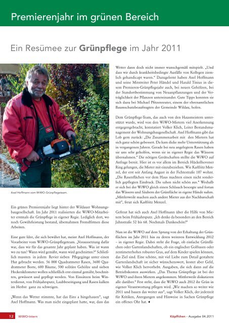 Ausgabe 4 / 2011 - WiWO Wildauer Wohnungsbaugesellschaft