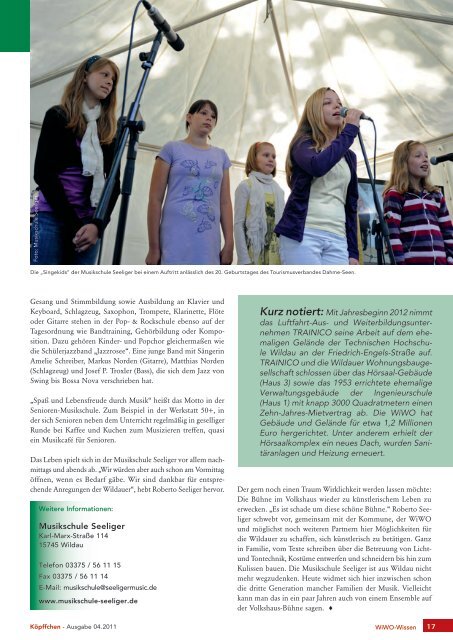 Ausgabe 4 / 2011 - WiWO Wildauer Wohnungsbaugesellschaft