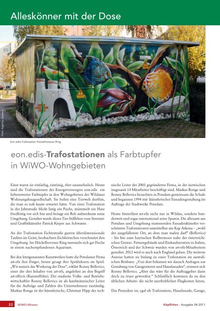 Ausgabe 4 / 2011 - WiWO Wildauer Wohnungsbaugesellschaft