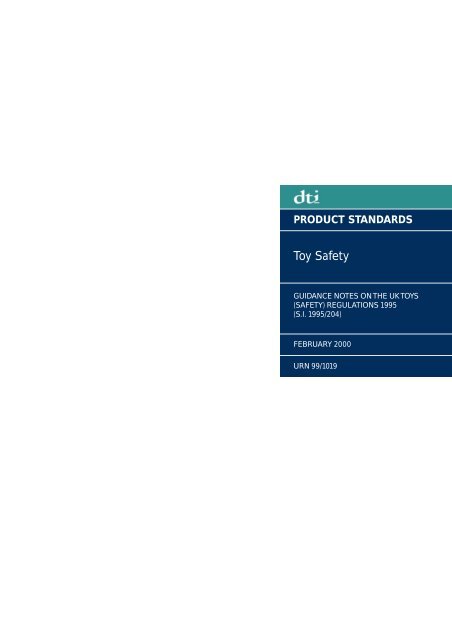 Product standards - Toy Safety - DTI Home