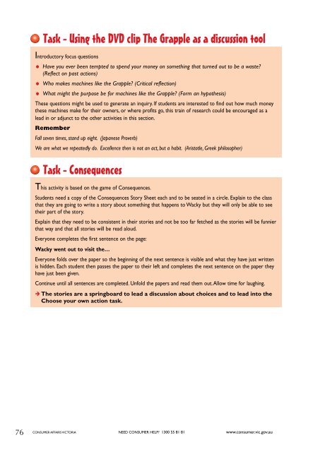 Consumer Stuff for kids (PDF, 6.2 MB) - Consumer Affairs Victoria