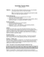 Final Teacher Notes for Cereal Box - Math Forum