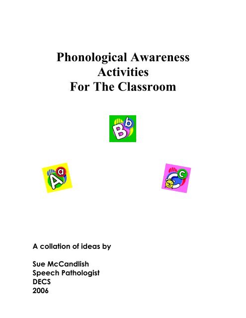 Phonological Awareness Continuum Chart