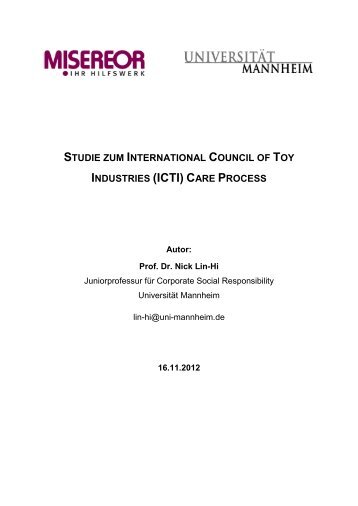 studie zum international council of toy industries (icti) - BWL ...