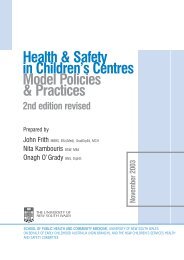 Health & Safety in Children's Centres Model Policies and Practices