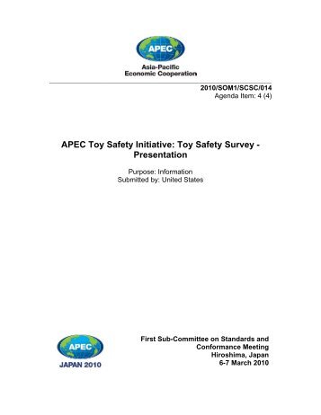 APEC Toy Safety Initiative: Toy Safety Survey - International Trade ...