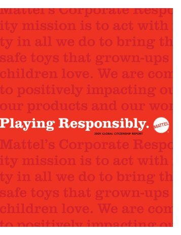 2009 Global Citizenship Report - Mattel