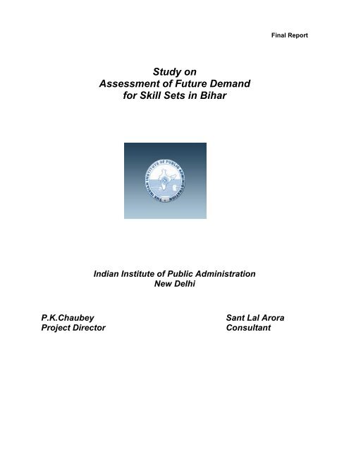Study on Assessment of Future Demand for Skill - Labour Department