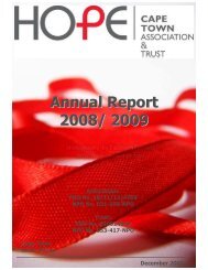 Annual Report 2008/ 09 - Hope Cape Town