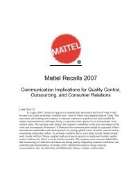 Mattel Recalls 2007 - The Arthur Page Society
