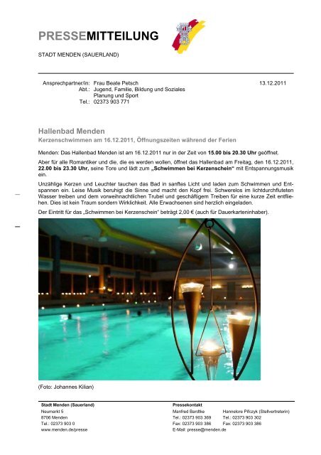 60. 20111213_PM_HB_Kerzenschwimmen.pdf - Stadt Menden