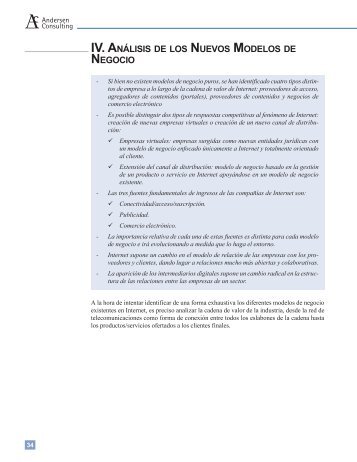 IV. ANÁLISIS DE LOS NUEVOS MODELOS DE NEGOCIO