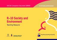 R–10 Society and Environment - SACSA Framework