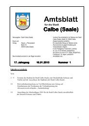 Amtsblatt 01/2013 - Die Rolandstadt Calbe (Saale)