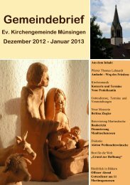 Gemeindebrief Dezember 2012 - Evangelische Kirchengemeinde ...