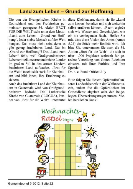 Gemeindebrief Dezember 2012 - Evangelische Kirchengemeinde ...
