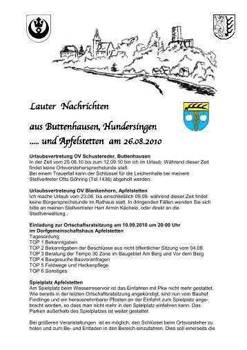 Lauter Nachrichten - Stadt Münsingen