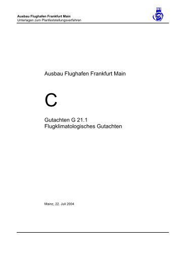 Ausbau Flughafen Frankfurt Main Gutachten G 21.1 ...