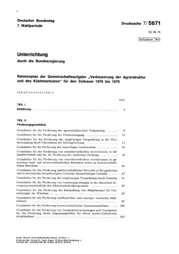 Unterrichtung - Deutscher Bundestag