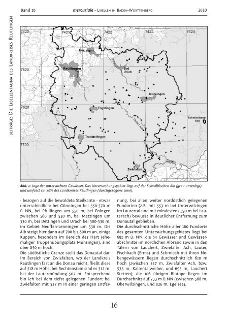 HENHEIK, H.:Die Libellenfauna des Landkreises Reutlingen