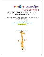Toys“R”Us Inc. Global Product Safety, Quality - ToysRus Vendor ...