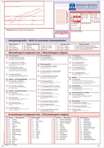 Allergiediagnostik -- Nicht für ambulante Kassenpatienten