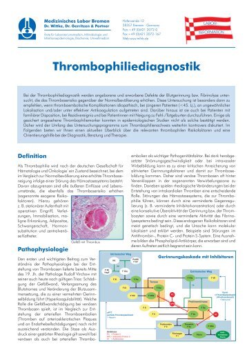 Thrombophiliediagnostik - Medizinisches Labor Bremen